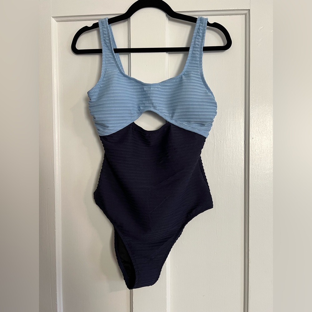 Cupshe Navy Color Block Swimsuit medium